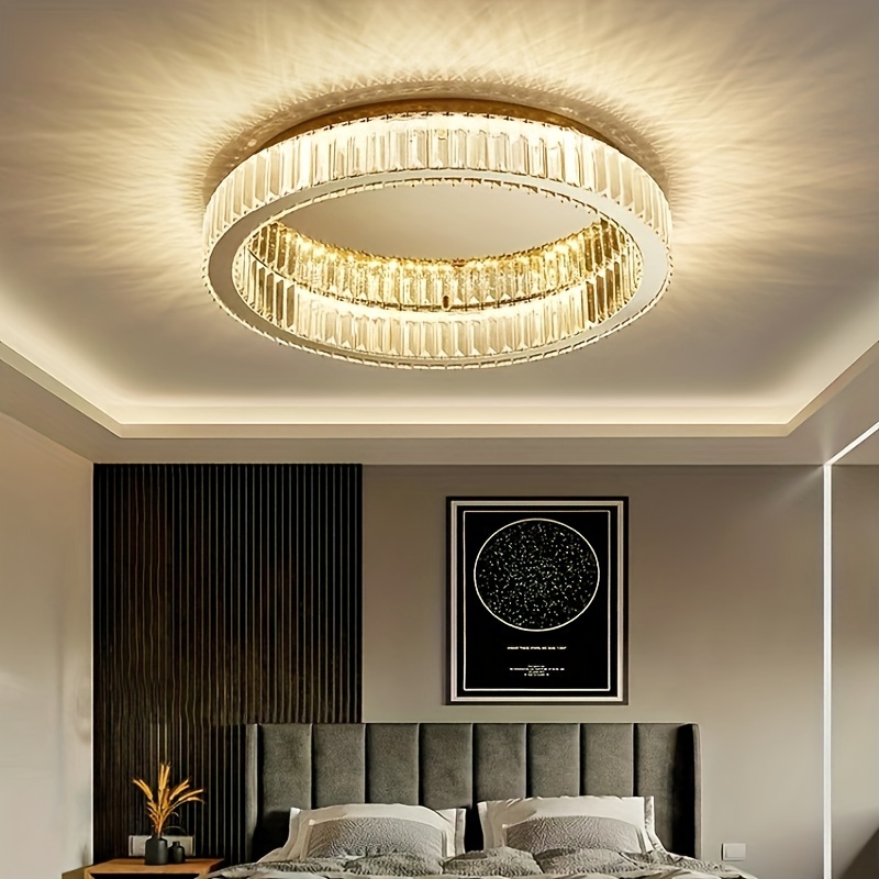 Mini Kroonluchter Kristallen Plafondlamp, Kleine Inbouwlamp voor Ingang Slaapkamer Barthroom Hal Kast (Goud) Made in China