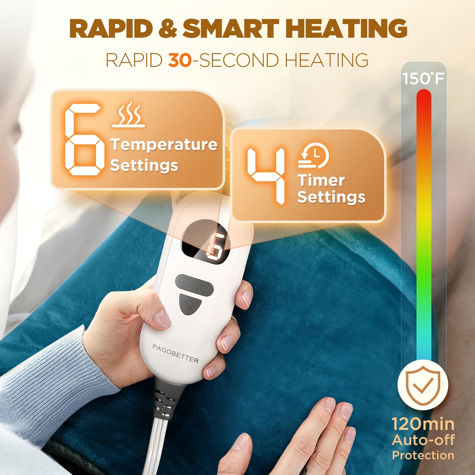 graphene blanket shawl with 3 times the depth of   shawl weighted instant heating pad suitable for neck and shoulders heating wrapping with 6 heating options and 4 automatic shut off timers as a mothers day gift for mothers blanket shawl Product details 5