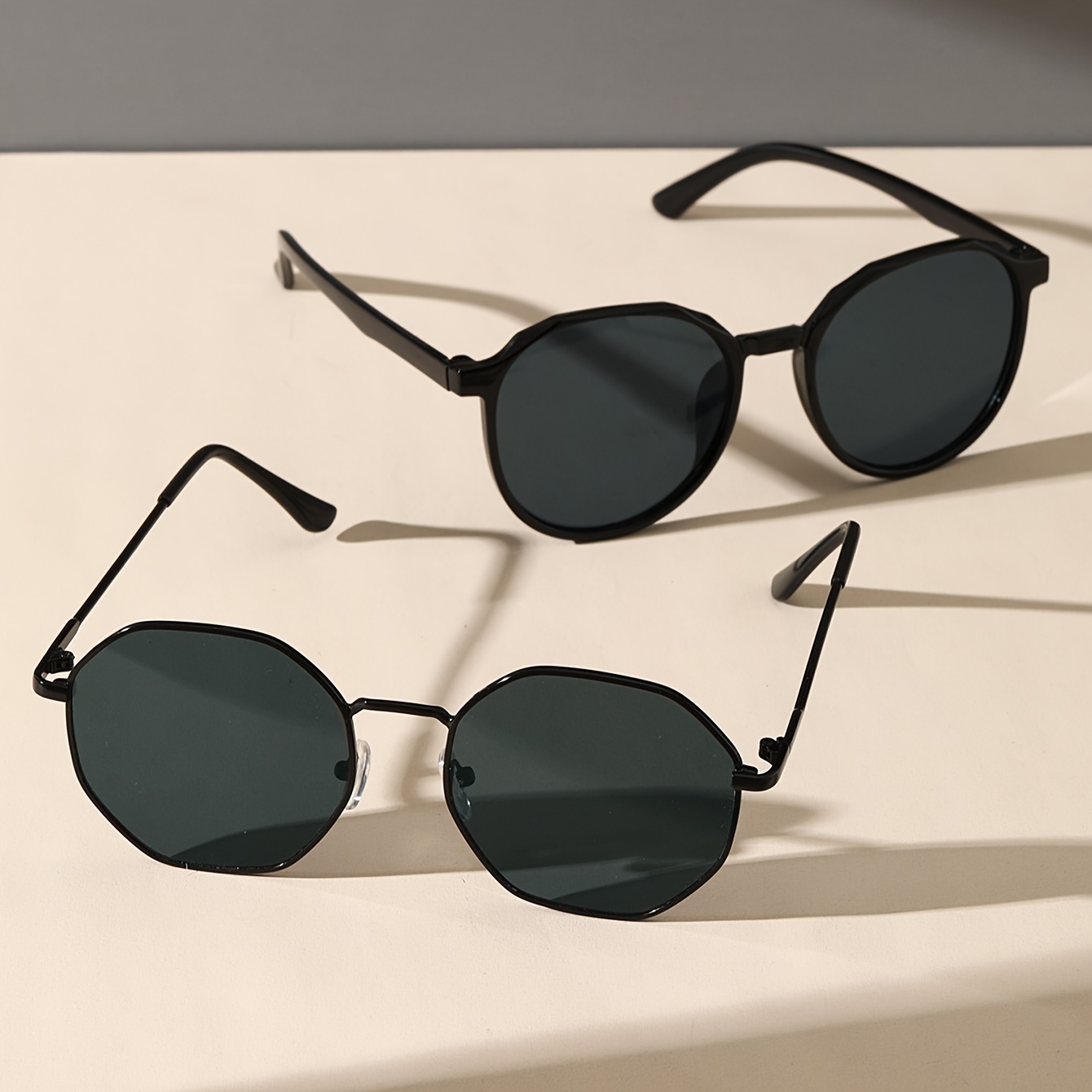 

2 Pcs Women's Casual Fashion Glasses Minimalist Metal And Plastic Glasses For Outdoor Vacation Party Driving And Daily Life Decoration