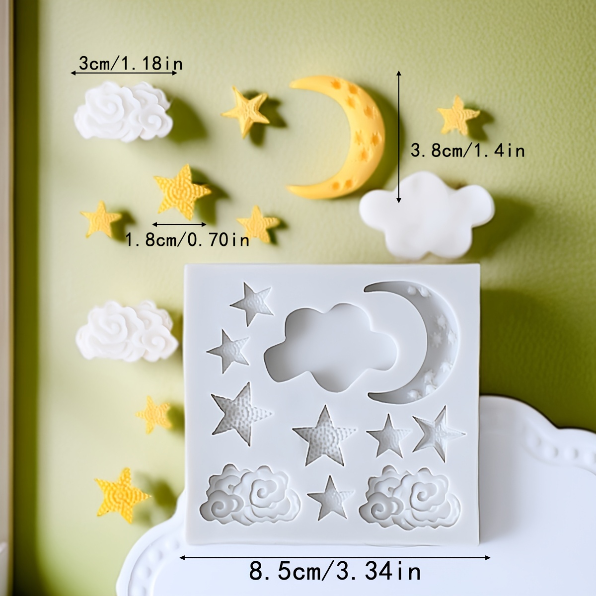 Silicone Mold For Moon, Stars, And Clouds - Chocolate Fondant Cake Decoration Diy Baking Tool