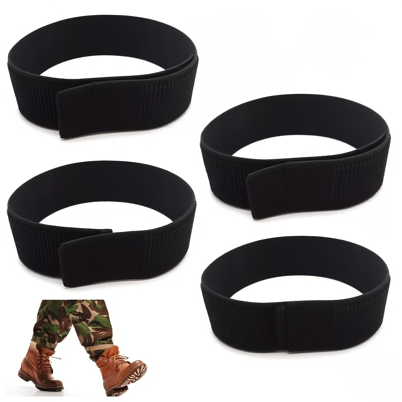 TEMU 4 stuks Laarzensluitingen, Elastische Laarzenblouses, Fietsbroekclips, Enkel Broeksliggers, Verstelbare Laarzenblouses voor Tuinieren Wandelen
