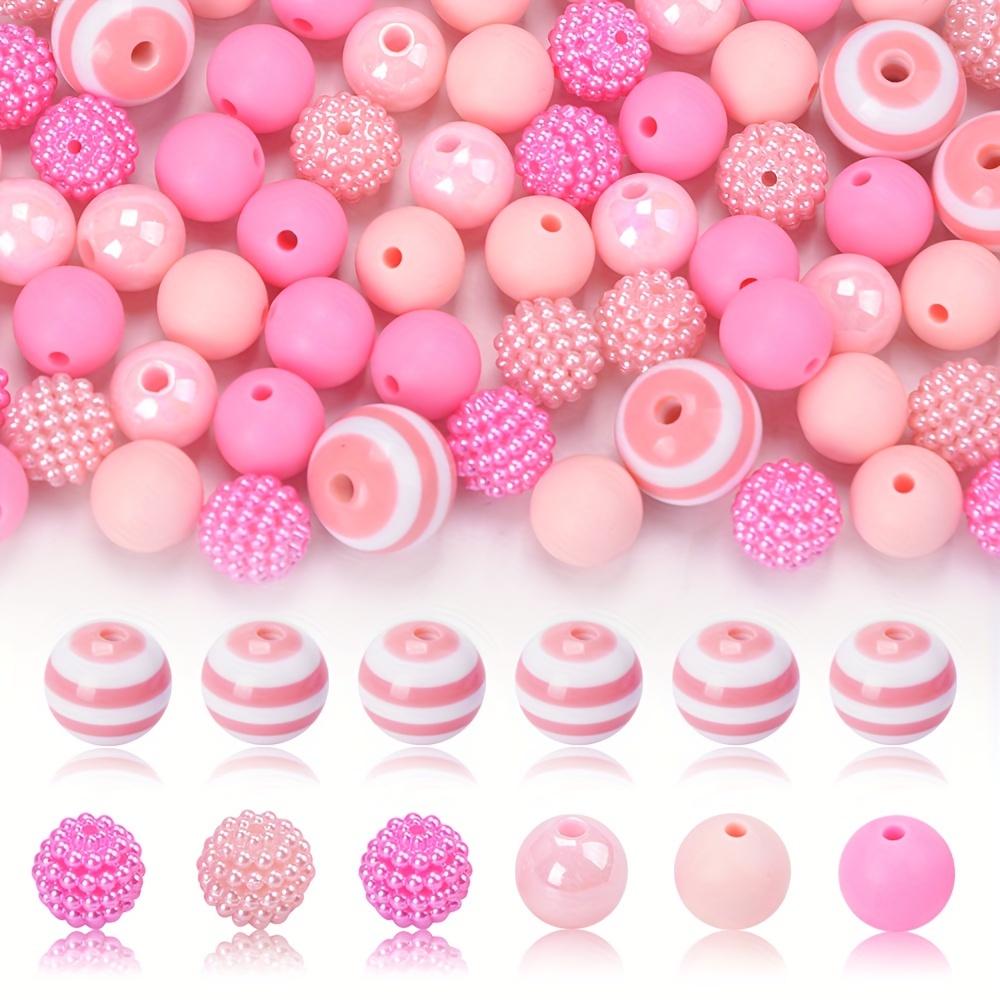 

65pcs 12/16mm Colored Bubble Gum Beads Silicone Beads And Strawberry-shaped Colored Spacer Beads For Jewelry Making Diy Bracelet Necklace Key Chain Home Decorations Handmade Craft Supplies