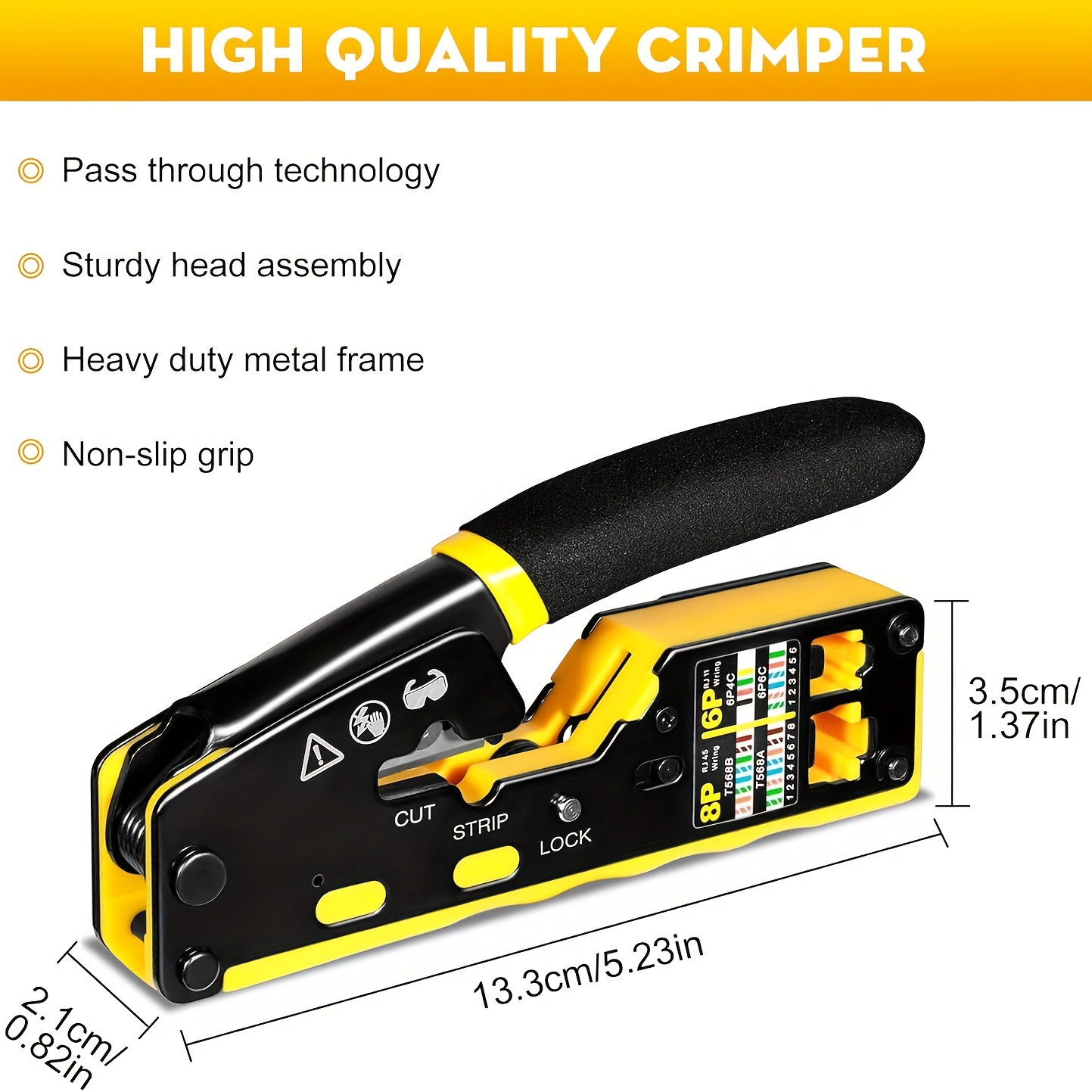 8P6P Multifunctional Dual-Use CAT.6 Through-Hole EZ Super Five And Six Category Crystal Head Portable Network Cable Crimping 5 8P6P Multifunctional Dual-Use CAT.6 Through-Hole EZ Super Five And Six Category Crystal Head Portable Network Cable Crimping - Image 5