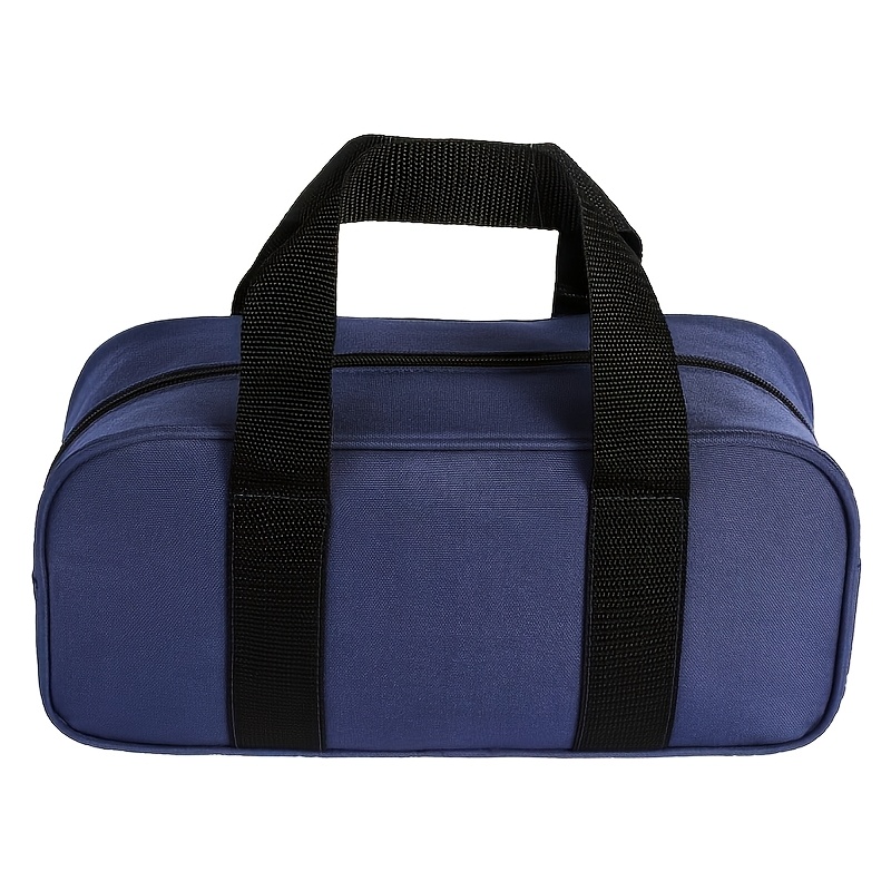 TEMU 1pc Large Capacity Thick Twill Oxford Fabric Material Handheld Tool Kit With Wide Zipper Closure Design, Suitable For Storing Hardware Tools For