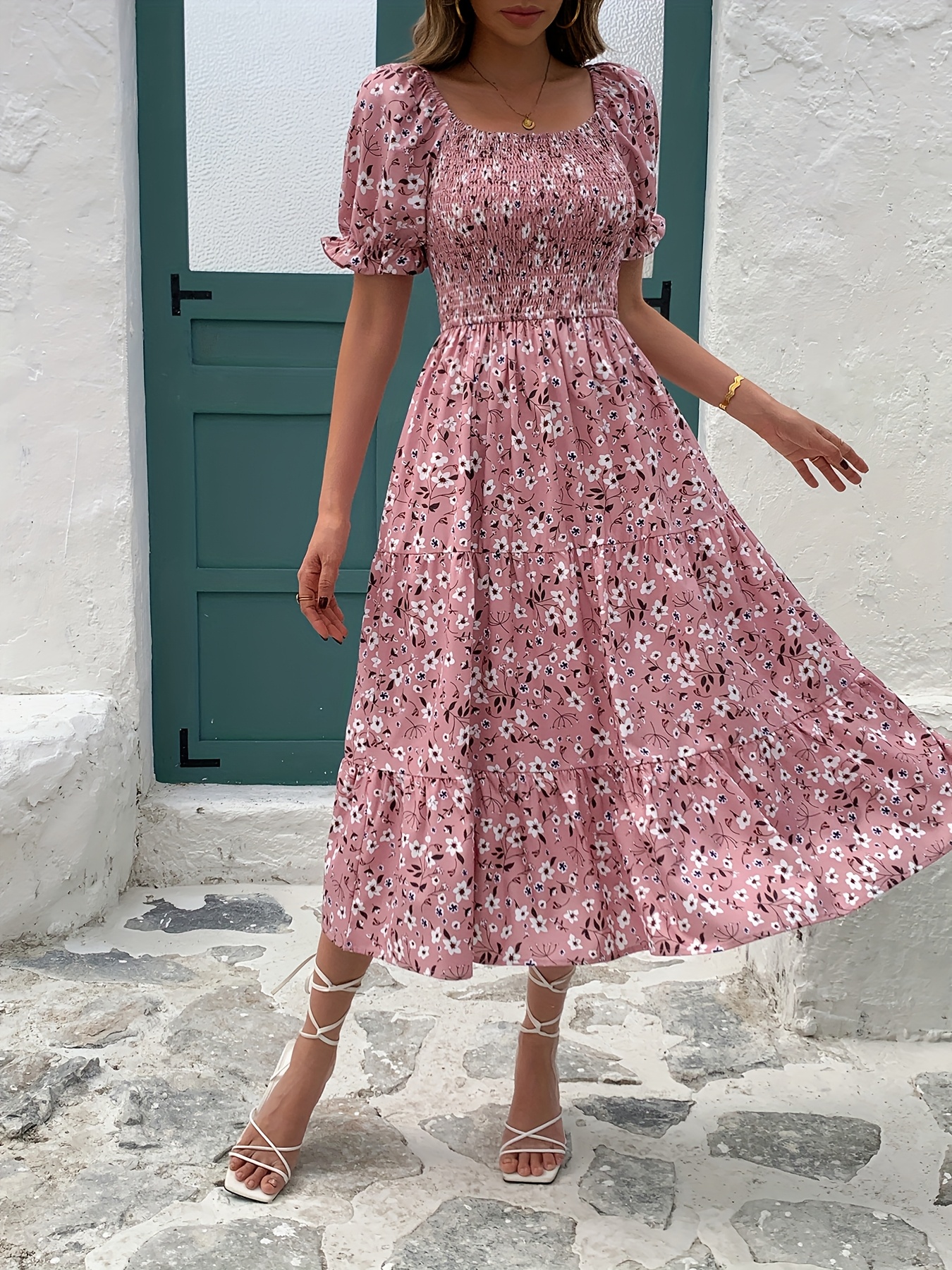 Party Maxi Dress Knee Length Dresses Under 500 Summer Dresses 2023 Trendy  Square Neck Backless Puff