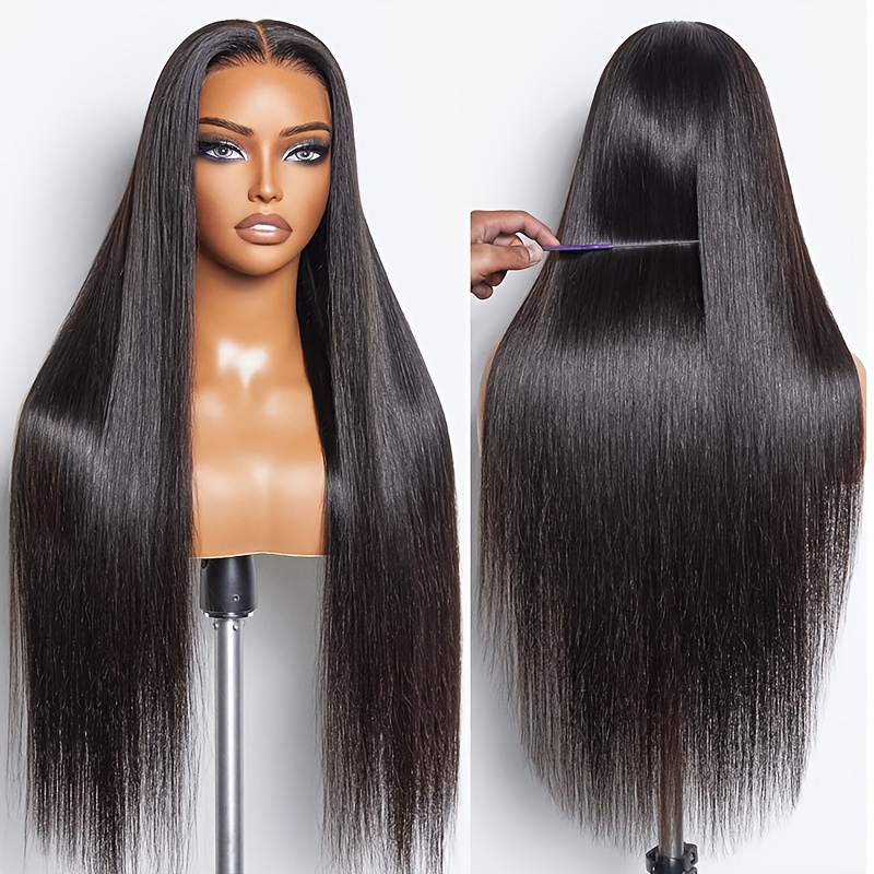 Image of Glueless Bone Straight Lace Front Wigs 5x5 Pre-cut Lace Wig Human Hair Lace Closure Wig For Women