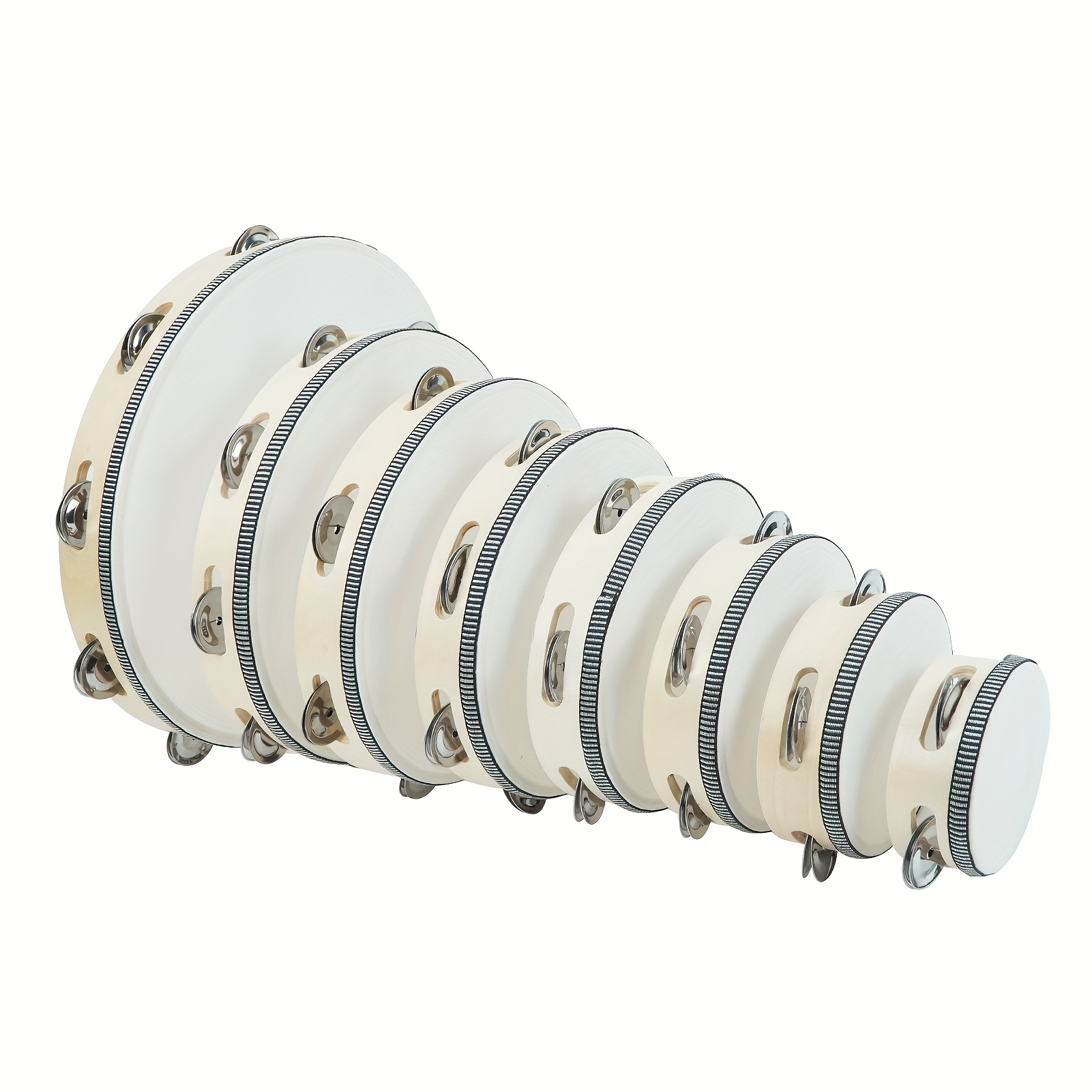 item picture 1pc wood handheld   with single row metal   realistic drum   instrument suitable for church ktv party stage performance musicals portable hand drum