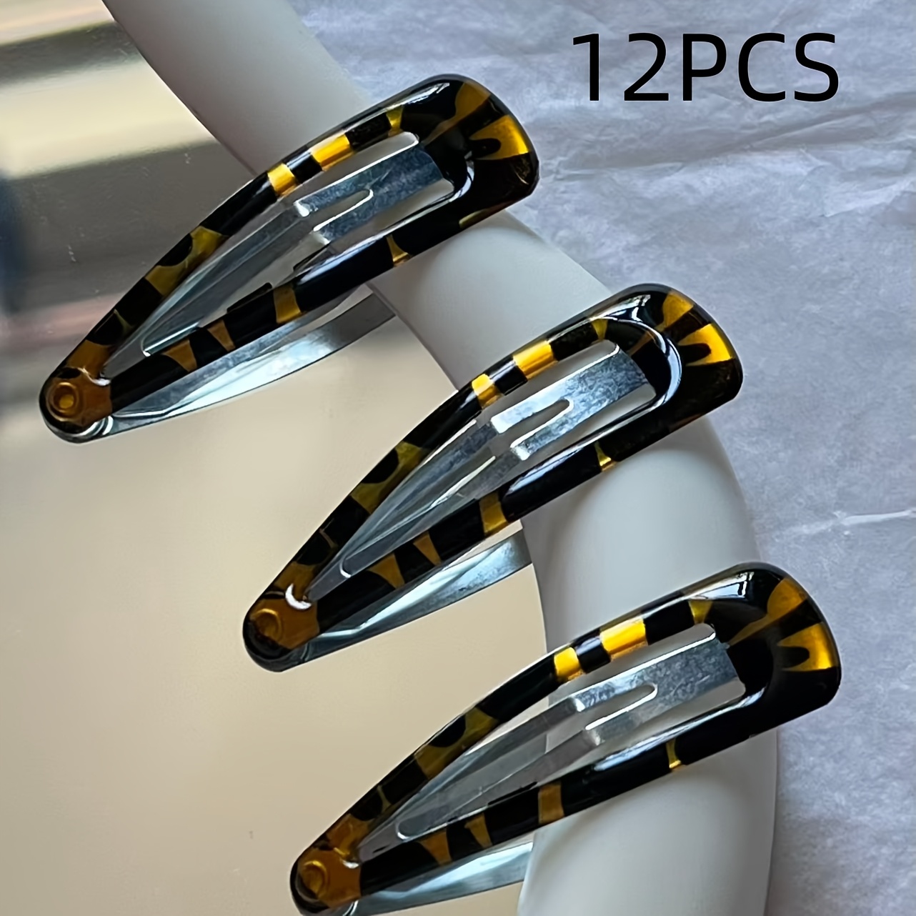 E-shop 12 Stück Leopard Print Minimalistische BB Clips, Koreanischer Stil, Haarspangen Speziell für Seitenscheitel und Kurzes Haar, Geeignet für