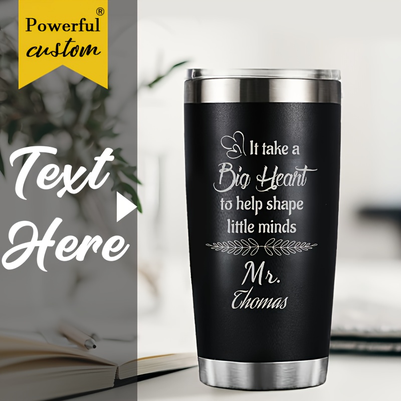 

1pc Customized Car Cup - Engraved Stainless Steel Cup With Personalized Name, Suitable For Male And Female. A Special Gift For Beloved Teachers On Teacher's Day, A 20-ounce Stainless Steel Cup.