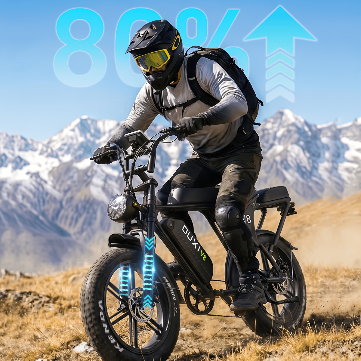 Electric Bike, V8 Electric Mountain Bike with 500W Motor 48V 15Ah-30Ah Removable Larger Battery 19mph/h 20'' Tire E Bike, Adult Electric Bicycles, Electric Dirt Bike, Electric Mountain Bike, Electric Bicycle for Adults, E Bike