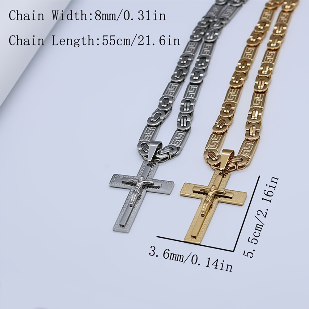 Men's Fashion Patterned Handmade Cross Necklace