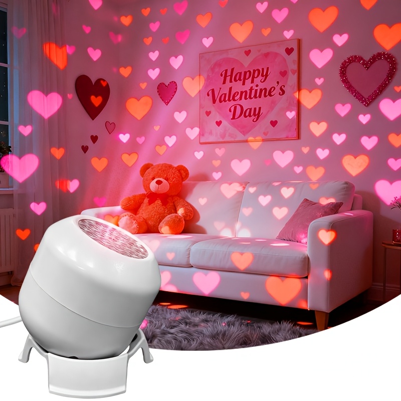 E-shop USB-betriebene LED Herzform-Projektionsleuchte mit einstellbarem Winkel - Romantische Valentinstags-Dekolampe für Partys, Hochzeiten und