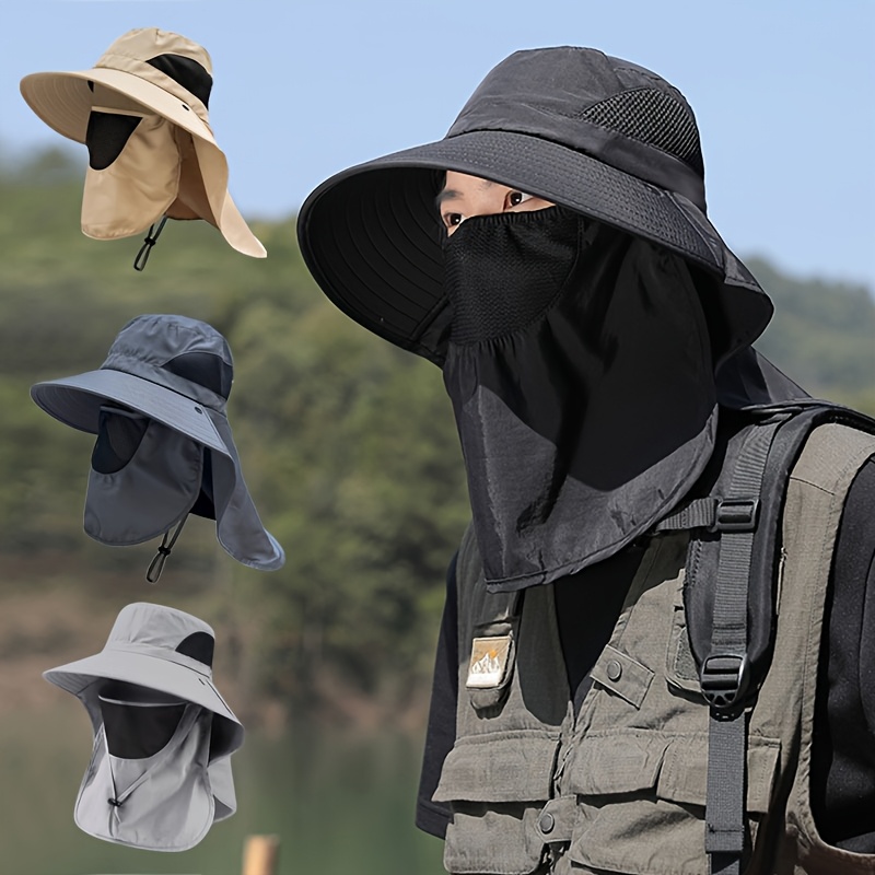 1 Sombrero de Verano con Ala Ancha que Cubre la Cara, Ideal para Actividades al Aire Libre como Ciclismo, Pesca y Senderismo
