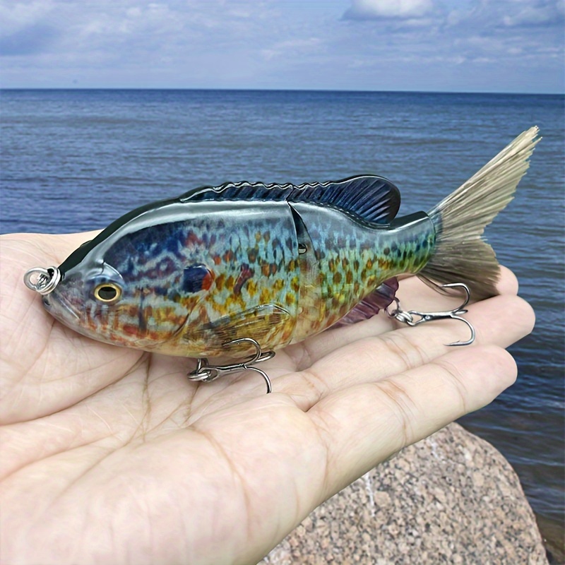 TEMU Single Pack 2-section Lure With Tail, 33.5g Bionic Sinking Hard Bait For Saltwater And Freshwater