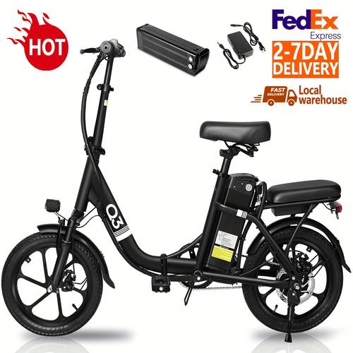 500w high power lightweight folding adult e bike 20mph heavy duty 385 lbs capacity removable 48v12ah battery front headlight disc brakes alloy folding mechanism for ideal for commuting in usa electric bike foldable commuter transportation durable tires