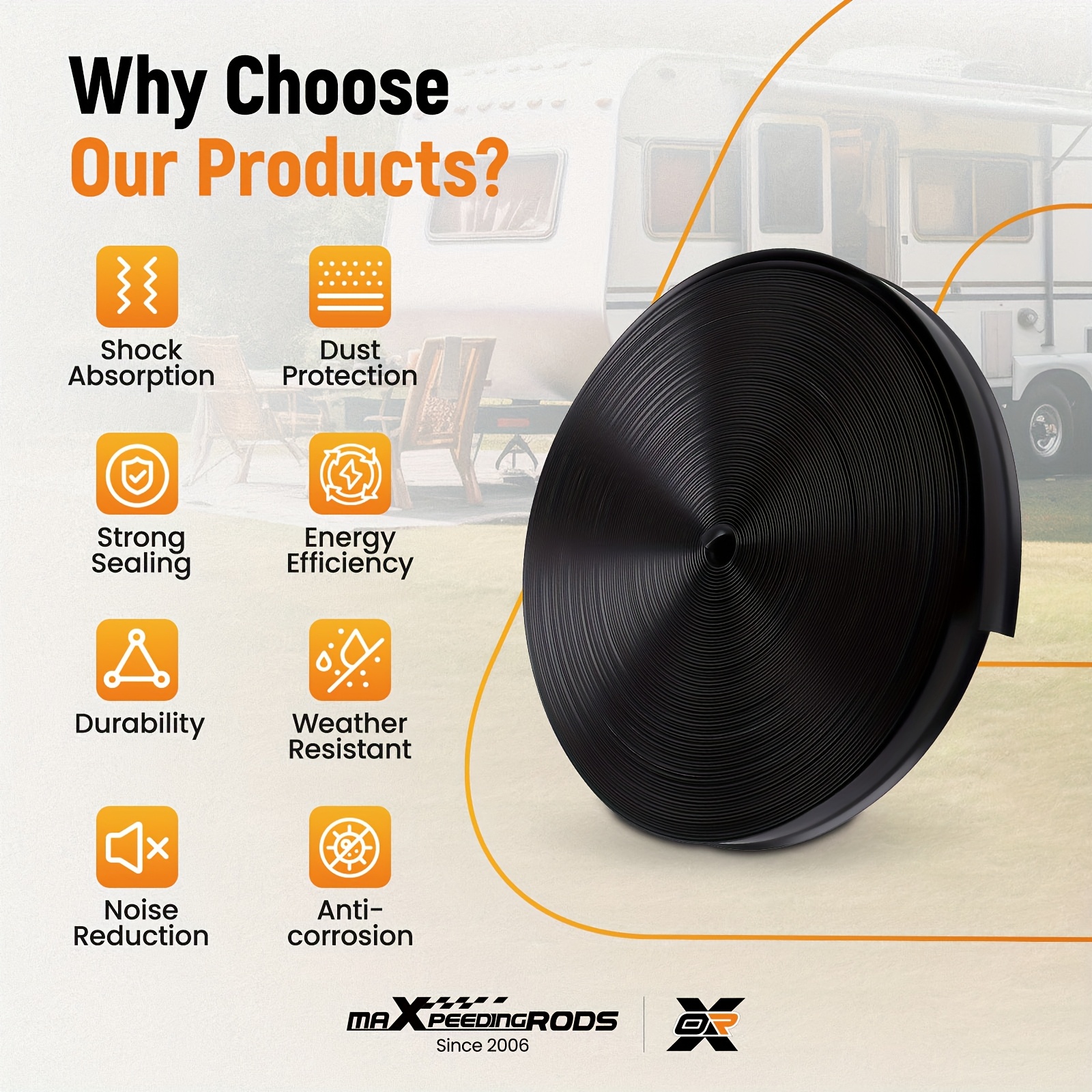 RV Exterior Trim 100ft - 7/8" UV Resistant Vinyl Screw Cover For