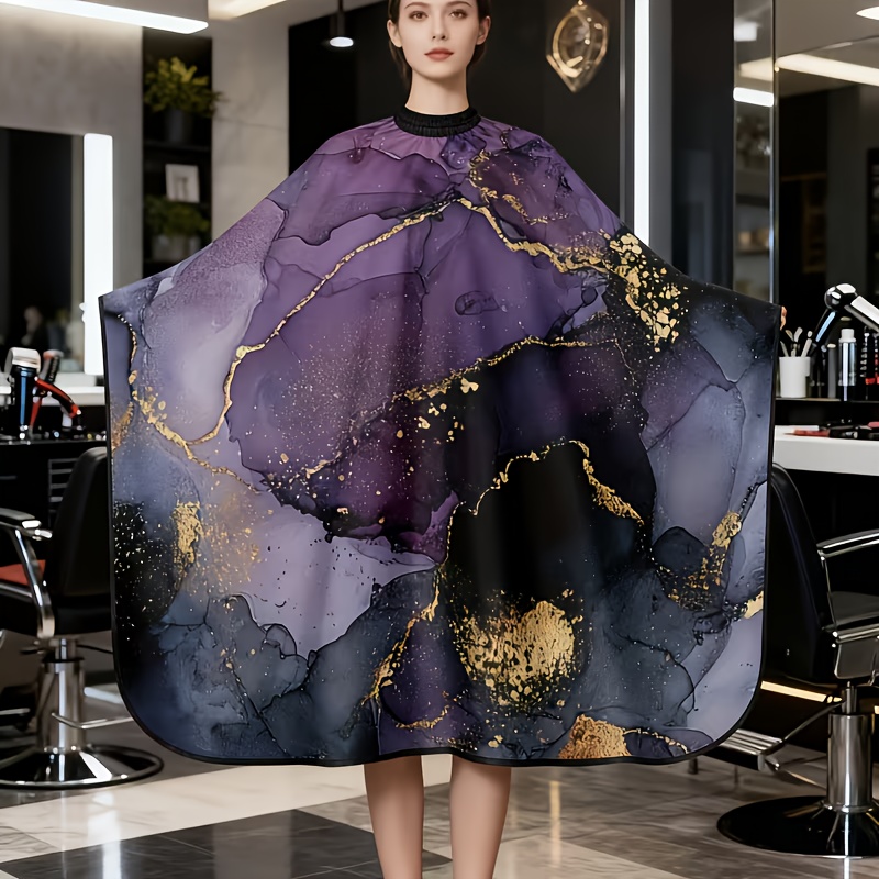 E-shop Unisex Lila Strukturmuster Haarcape, Professionelles Saloncape, Verstellbare Nackengröße, Bequemer und Strapazierfähiger Stoff, Geeignet für