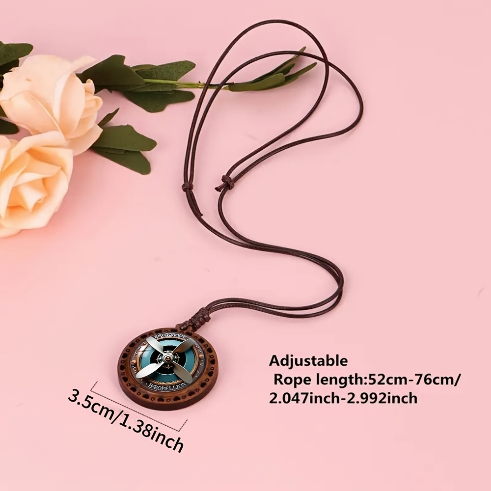 Propeller Heart Wooden Necklace, Cute Stylish Accessory