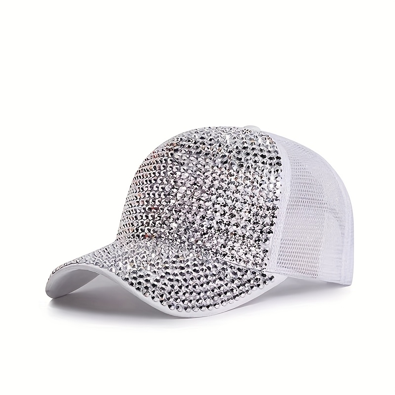 TEMU 1 pièce Chapeau de style hip-hop pour soirée et boîte de nuit, avec strass et application thermocollante. Convient aux chauffeurs routiers,