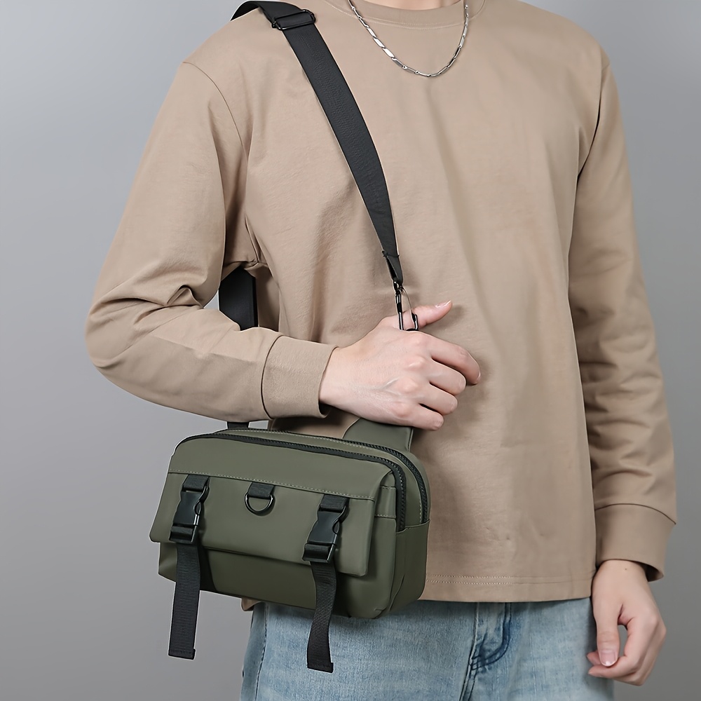 HUOHUO Men's Large-Capacity Multi-Pocket Chest Bag - Adjustable Crossbody Tote with Shoulder Strap, Suitable for Commuting, Travel &, Casual Carryall, for Smartphones/Tablets/
