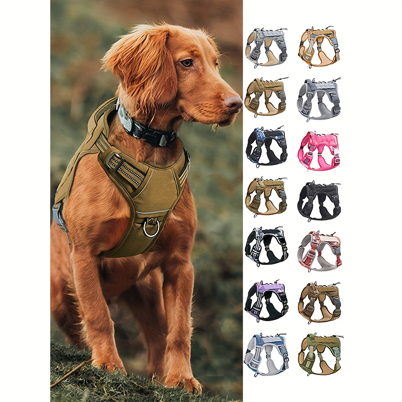 Tactical Harness Large Dogs No Pull Adjustable Pet Harness - Temu