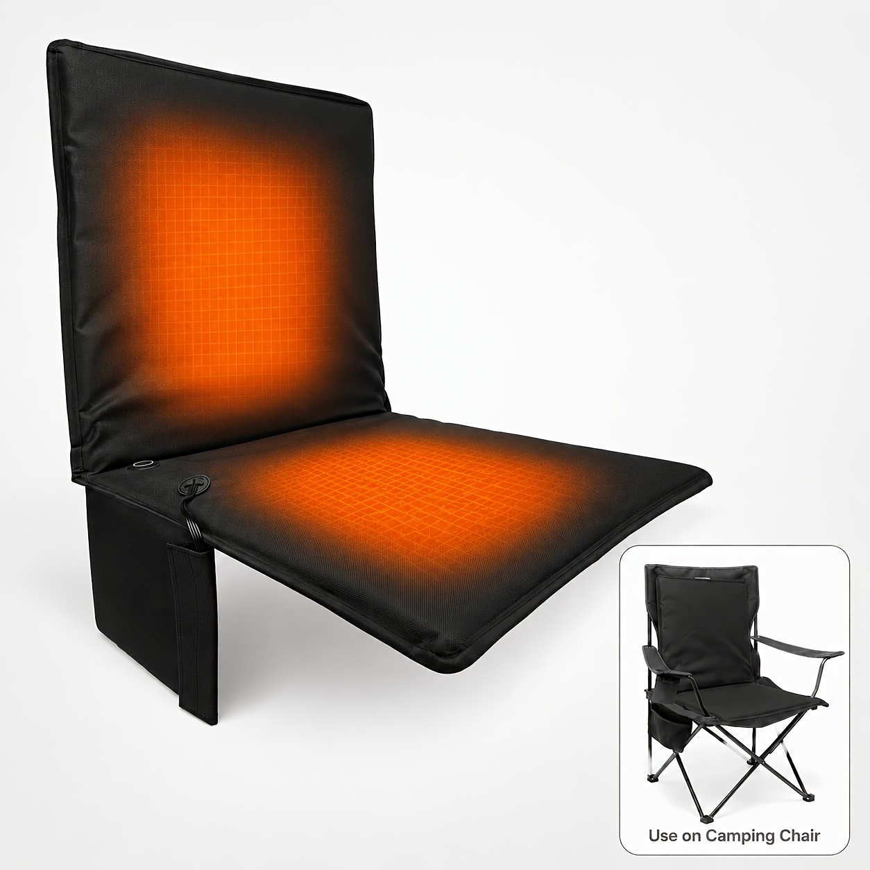 TEMU Portable Foldable Usb Heated Seat Cushion, Sports Venue Seat Cushion, 3-level Temperature Adjustable, Anti-slip And Wear-resistant Material,