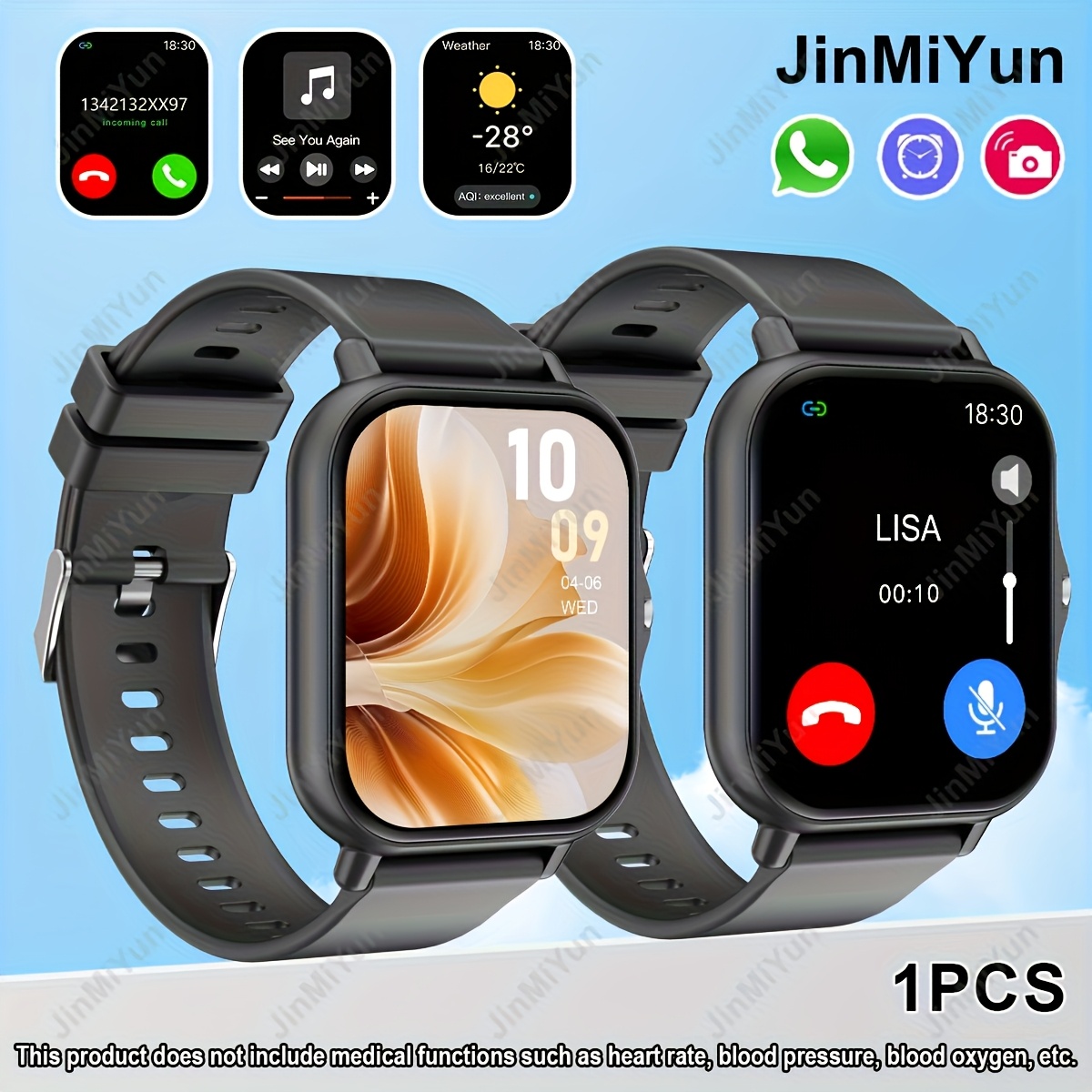 Image of Jinmiyun Hot 2025 Smartwatch, Make/answer Calls, 1.83-inch Unisex Smartwatch, 100 , Fitness Activity Pedometer, Wireless For Iphone And Phones, Gift For Family