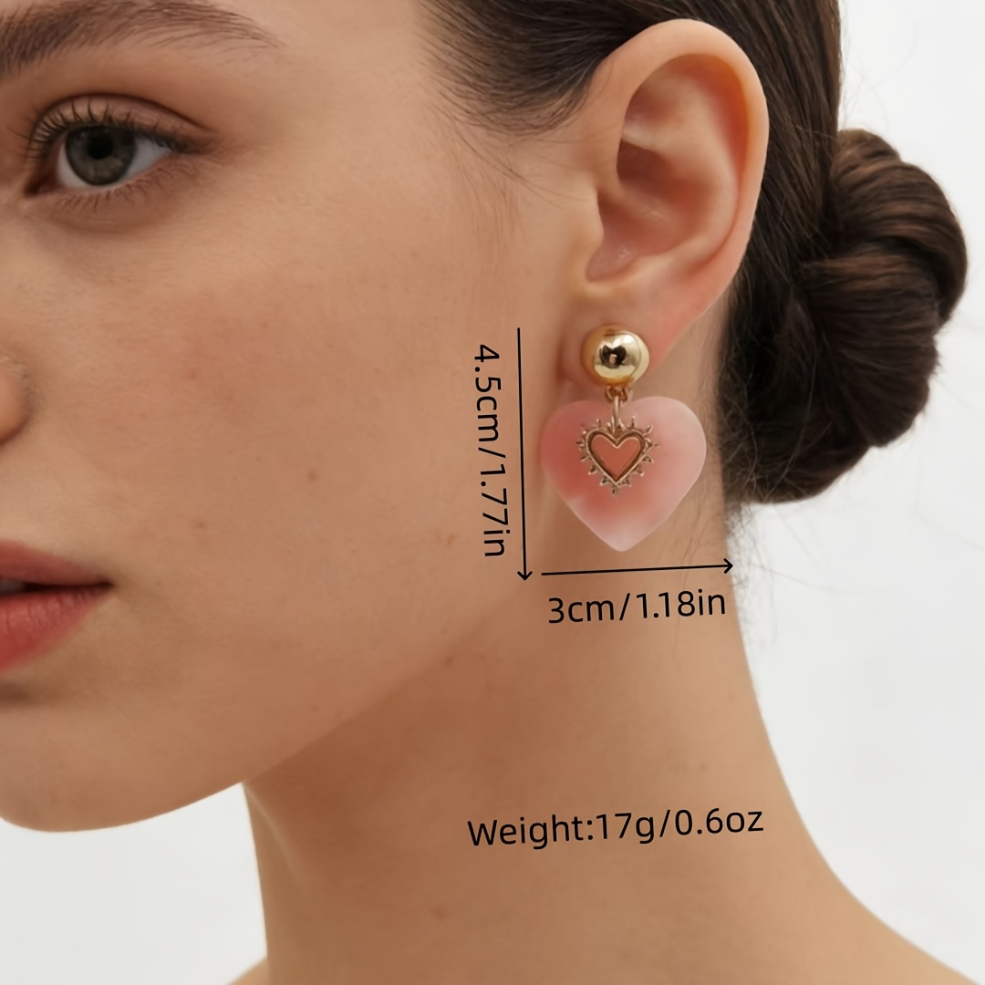 Stylish European Heart-Shaped Stud Earrings for Women