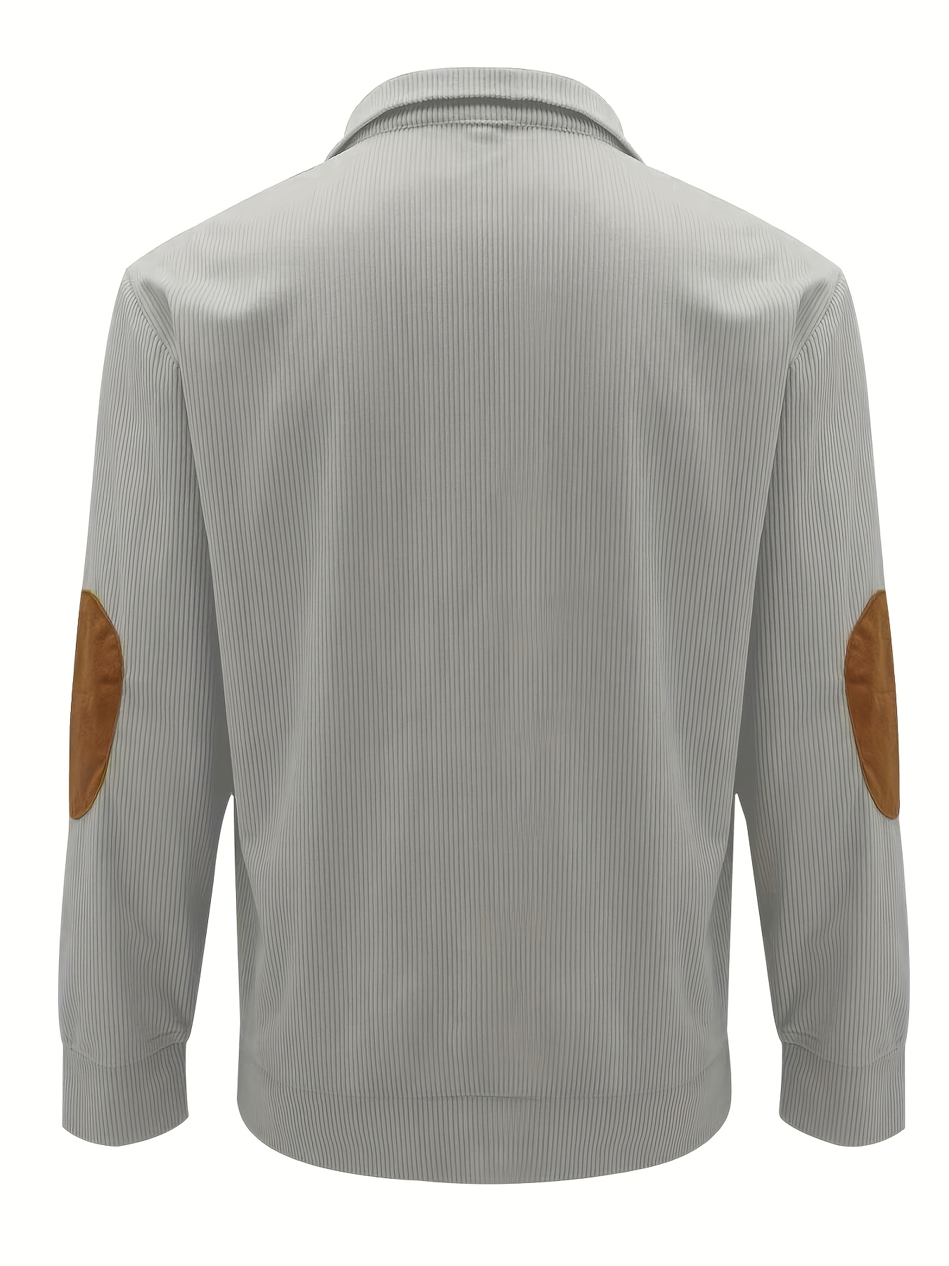 Sweat-shirt décontracté pour homme avec texture en velours côtelé, boutonné sur le devant, coupe régulière, manches longues, col montant, pull tricoté pour tenue décontractée.