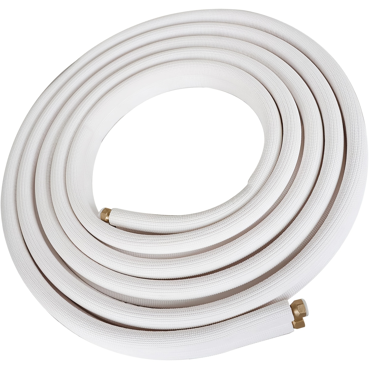 TEMU 1pc Thickened Pe Insulated Air Conditioning Connection Tube Kit 1/4 3/8 Inch Dual Tubes Uv Resistant Weatherproof With Expansion Nuts Split Ac