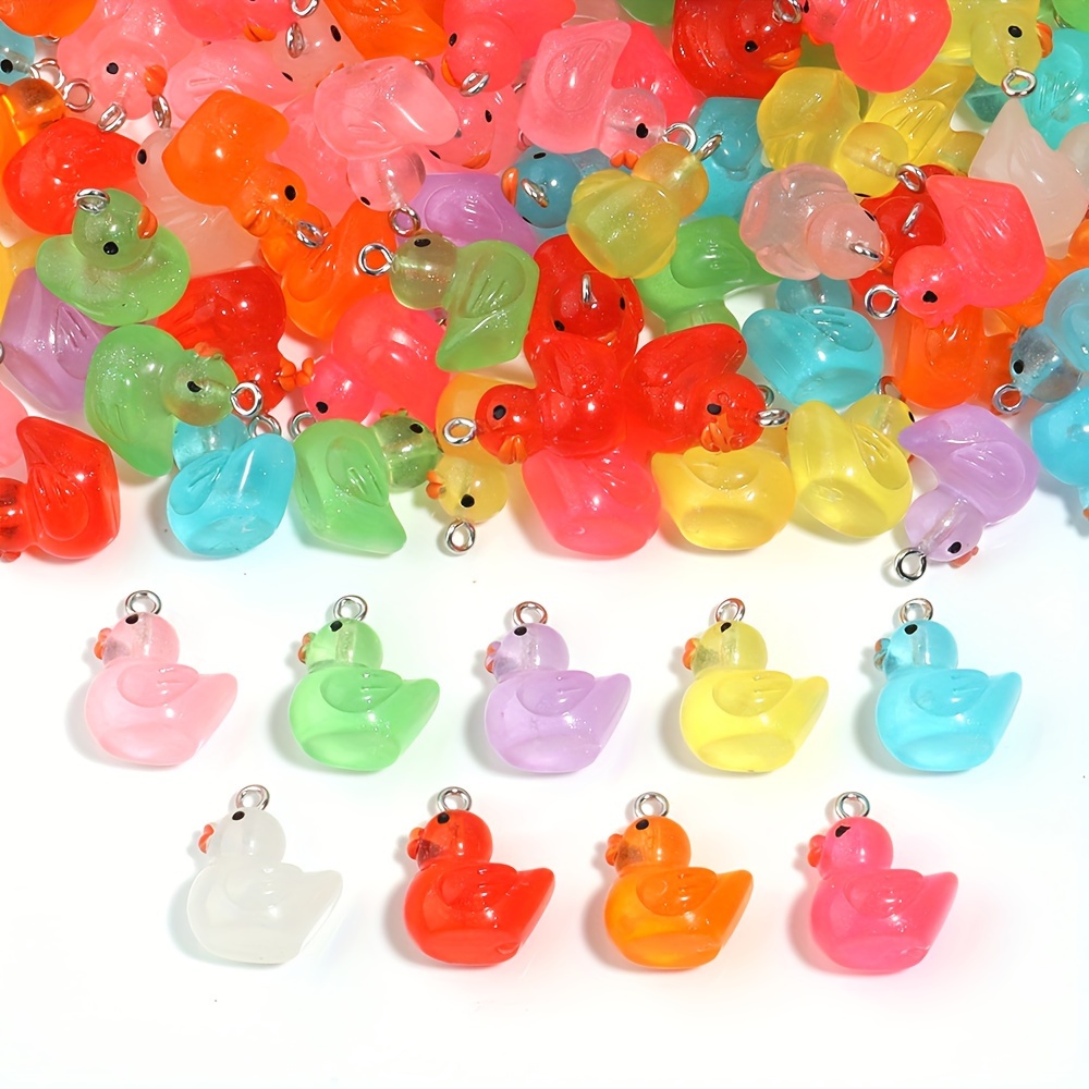 

20pcs Acrylic Duck Charms - Assorted Pendants For , Necklaces, Bracelets, Earrings, Keychains