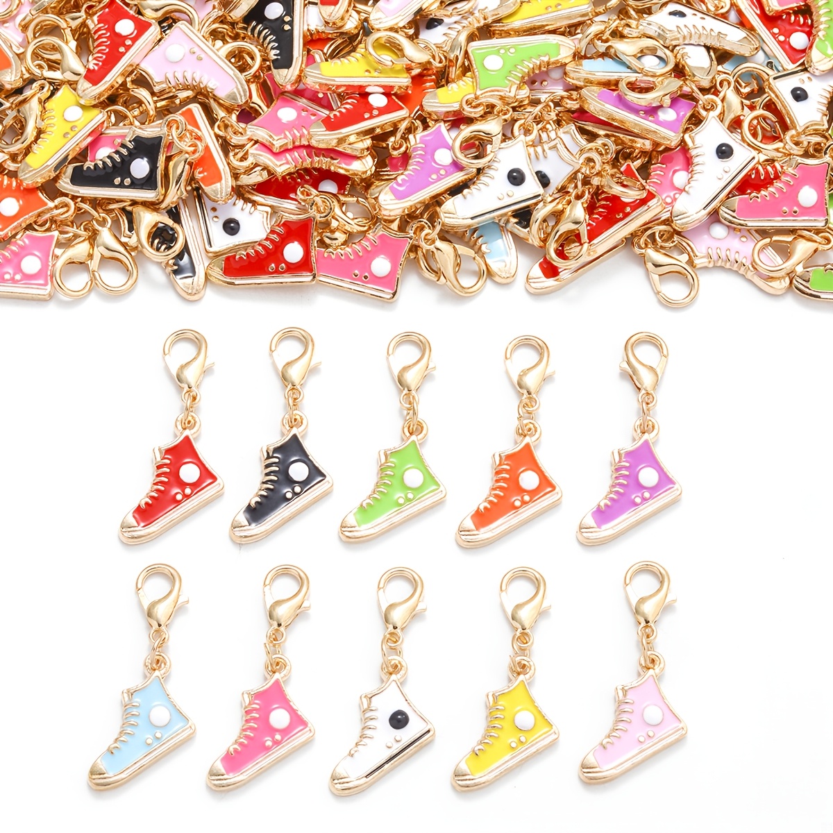 E-shop 10 Sortierte Mini-Schuh-Schlüsselanhänger, für -Accessoires, zum Basteln und als Geschenke für Feiertage, Partys, Geburtstage und Karneval