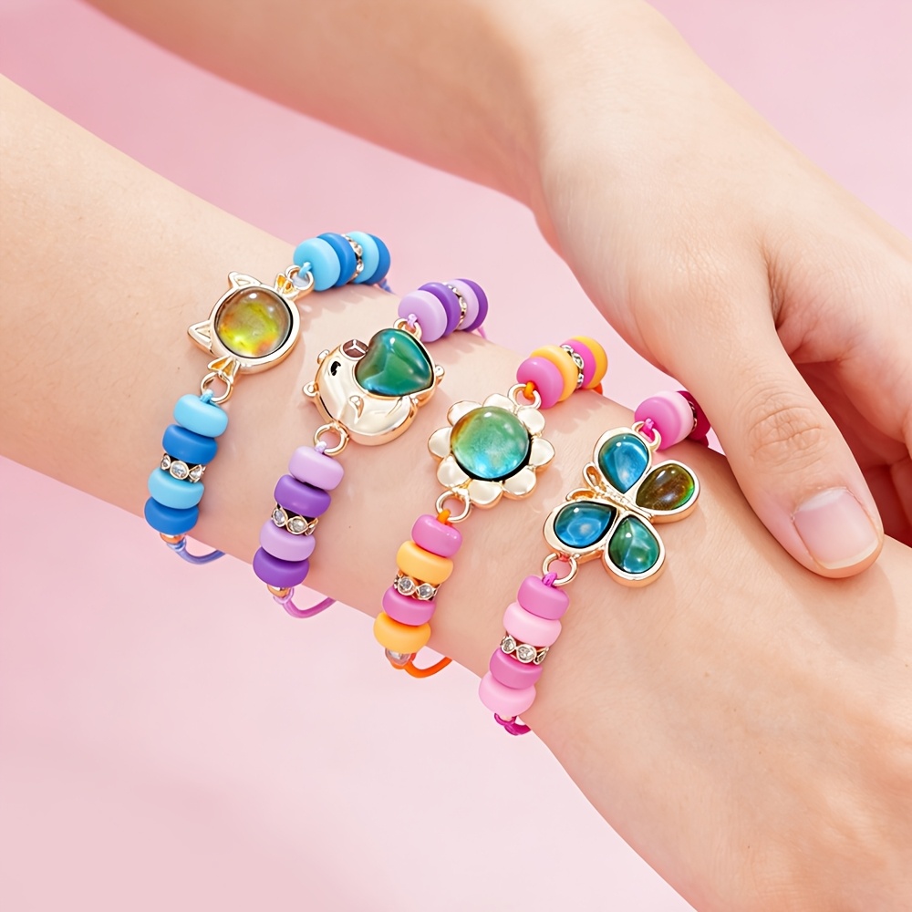 6pc Color Changing Pull String Bracelet Set for Girls