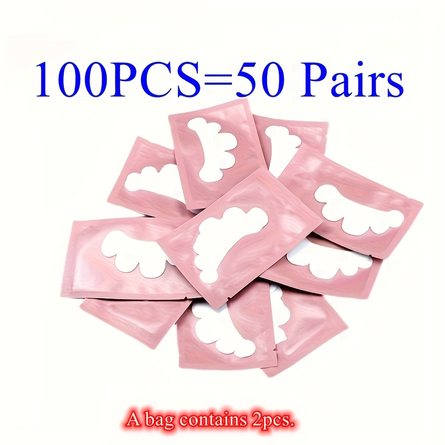 Image of 100pcs (50 Packs) Of Flower-shaped Eye Pads, Enhance Eyelashes, Eyelash Implantation, Convenient And Practical, Non-woven Patches, Eyelash Tools