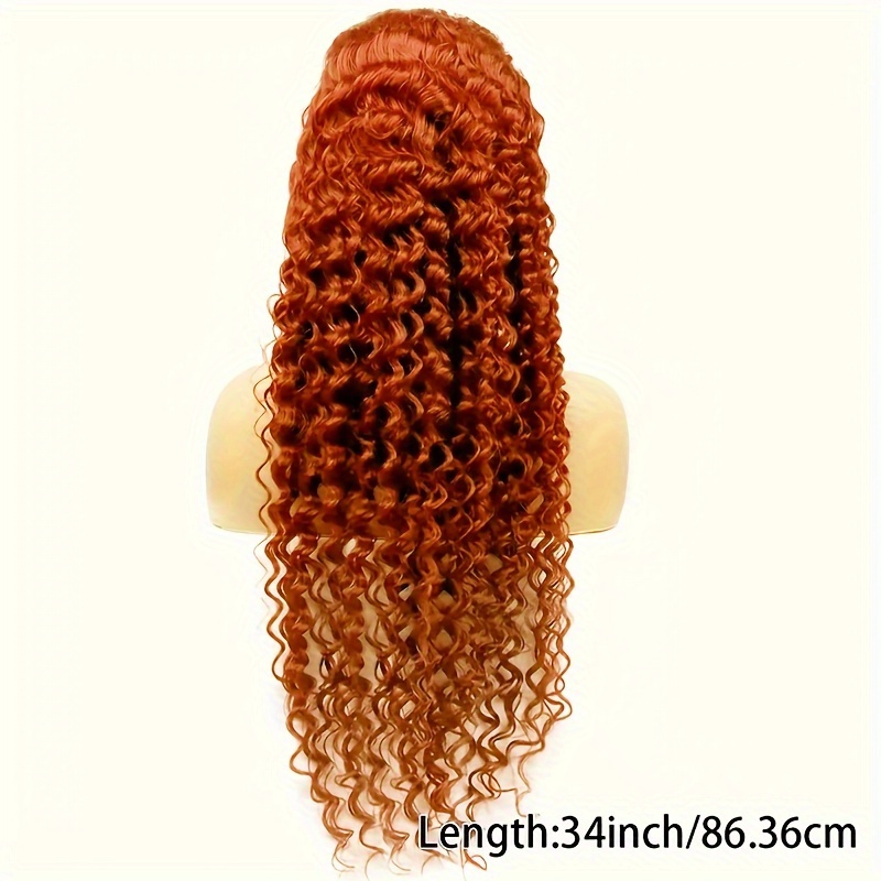 TEMU Easter Ginger Lace Front Wigs Human Hair 13x6 Hd Lace Ginger Curly Wigs Human Hair 180% Density Deep Wave Lace Front Wig Burnt Orange Human Hair