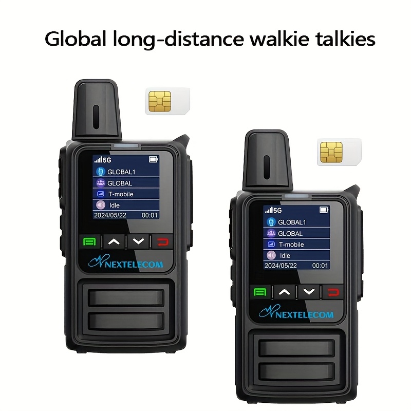 TEMU Model 360 Walkie-talkie, 5000-mile Range, 5g , One-button Ptt, Long-range Walkie-talkie (black, Includes 2 Units And Sim Card)., Emergency
