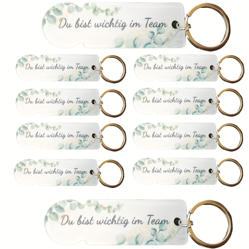 German Party Supplies Set, Party Keychain, German: In . Suitable As A Gift For Employee Parties And Retirement Parties. Party Keychain With Eucalyptus Leaf Pattern Print