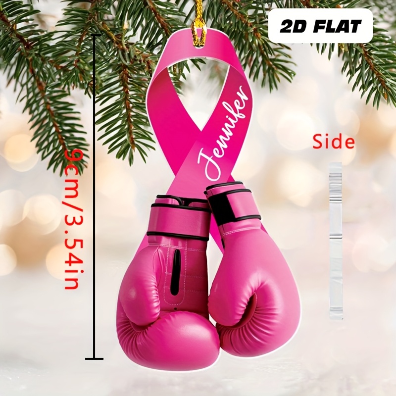 TEMU 1pc Personalized Custom Breast Hanging Decoration, Promoting Glove Ribbon Warrior