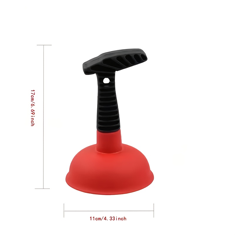 TEMU 1pc Pvc Sink & Drain Plunger – Single Piece Manual Clog Remover, Random Color Suction Tool For Kitchen Sink, Bathroom Drain, Shower & Toilet,