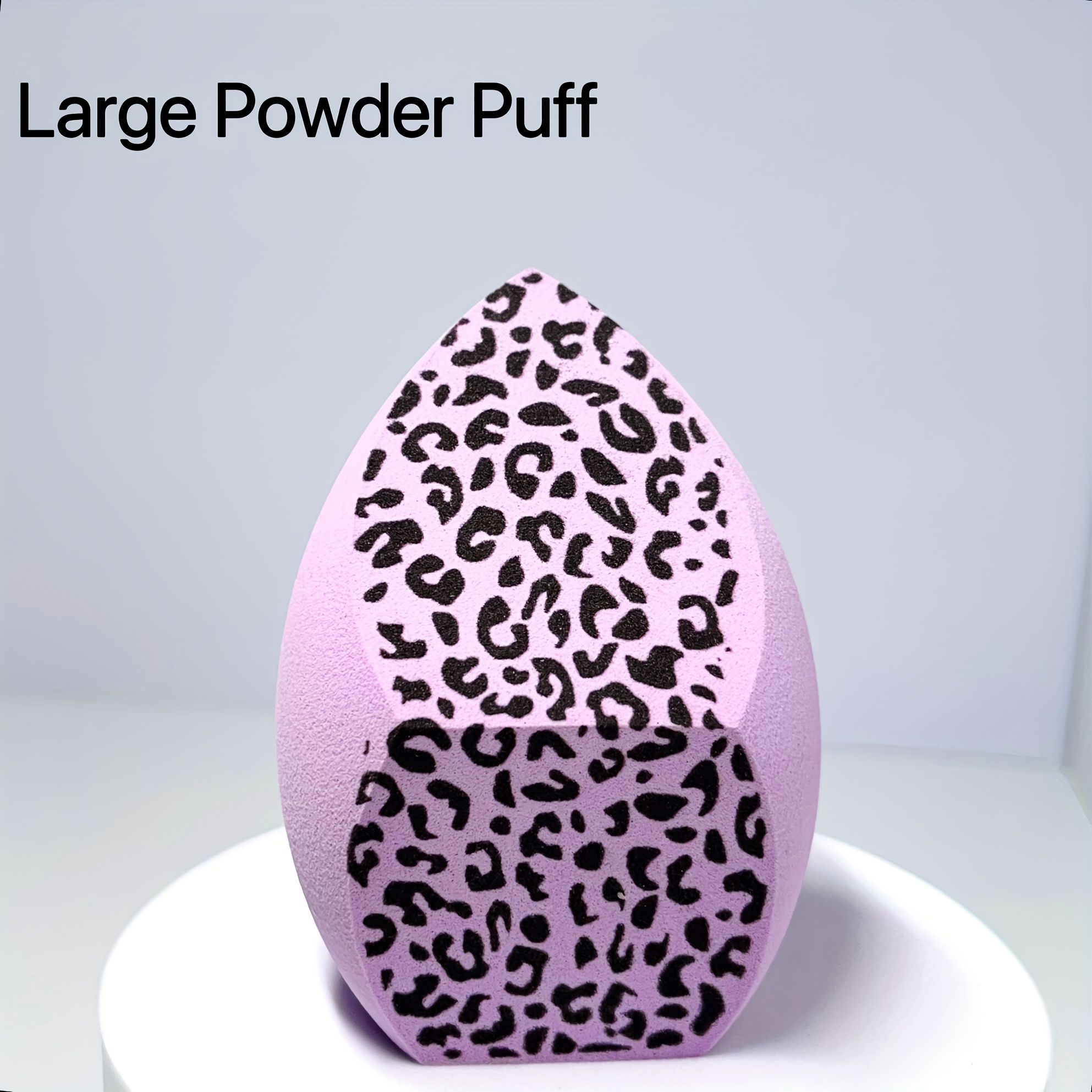 TEMU 1pc Leopard Print Purple Large Makeup Sponge, Soft, Powder-free, Fine And Skin-friendly, Suitable For Types