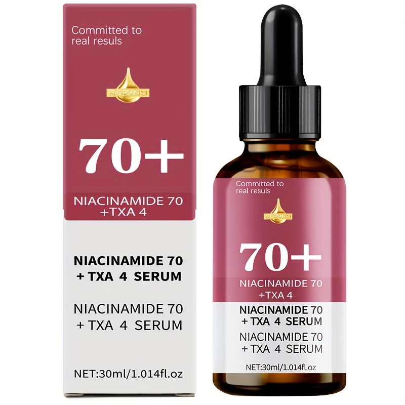 TEMU 30ml Niacinamide 70 + Txa 4 Facial Serum: Formulated With Hyaluronic Acid To , Lift, Firm, And For , Smoother Skin. Targets Dullness, , , , And