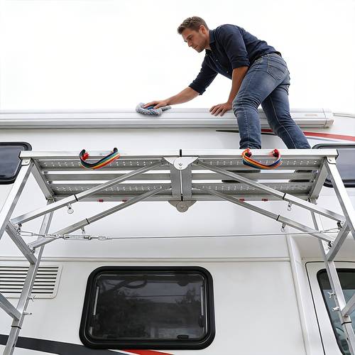 item picture adjustable folding portable steel step stool stable and portable wall stool 1300 lb capacity 39 79 l x 10 w x 35 60 h suitable for home renovation rv cleaning painting car washing decorating