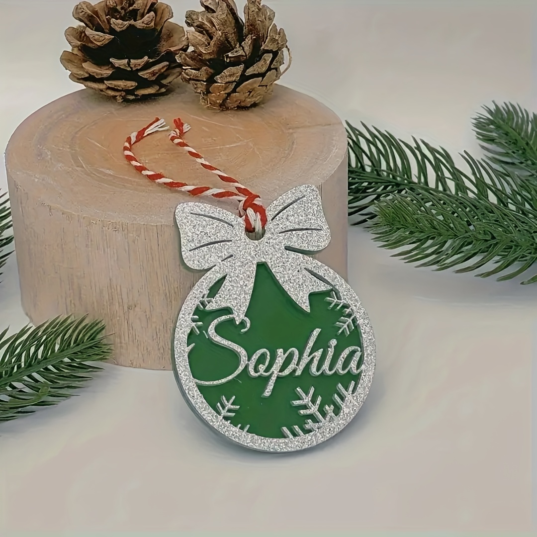 TEMU 2d Flat, Personalized Christmas Decoration Pendants, Custom Acrylic Snowflake-shaped Decoration Pendants, Custom Name Snowflake Seal Character