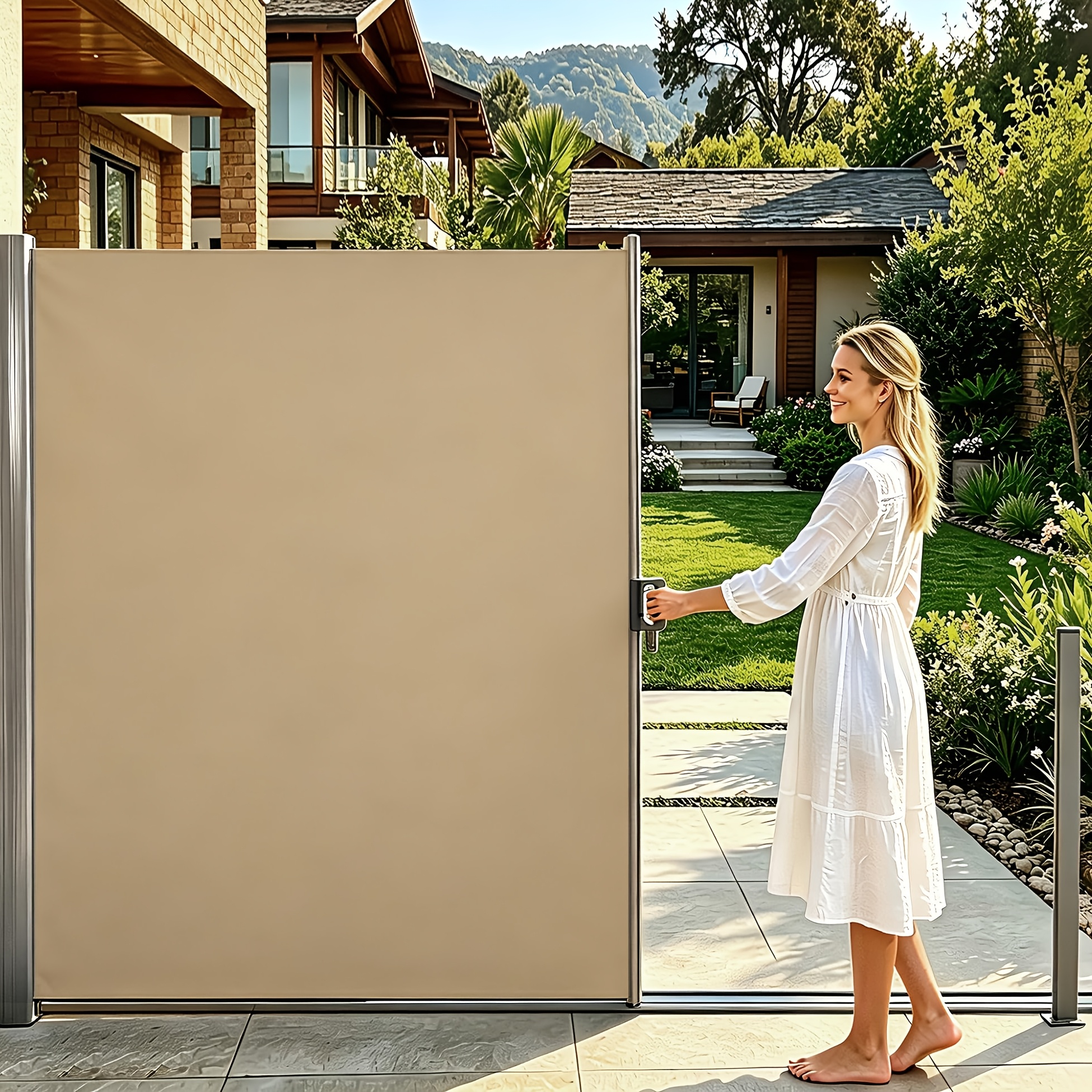 retractable privacy screen sold on Temu United States