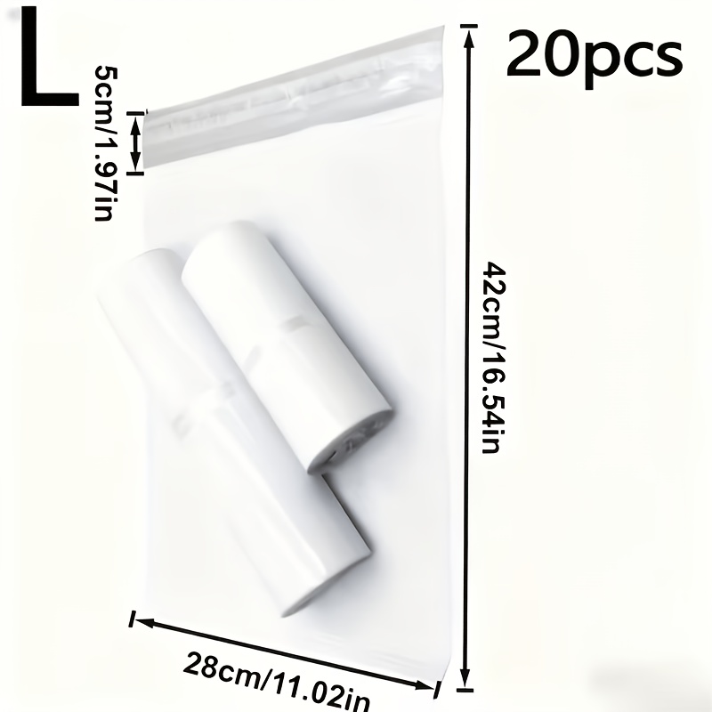 TEMU 20pcs Pack Of Thickened Self-sealing White Mailing Bags, Mixed Sizes - Reinforced Edge Oversized Shipping Bags, Suitable For Commercial Use,