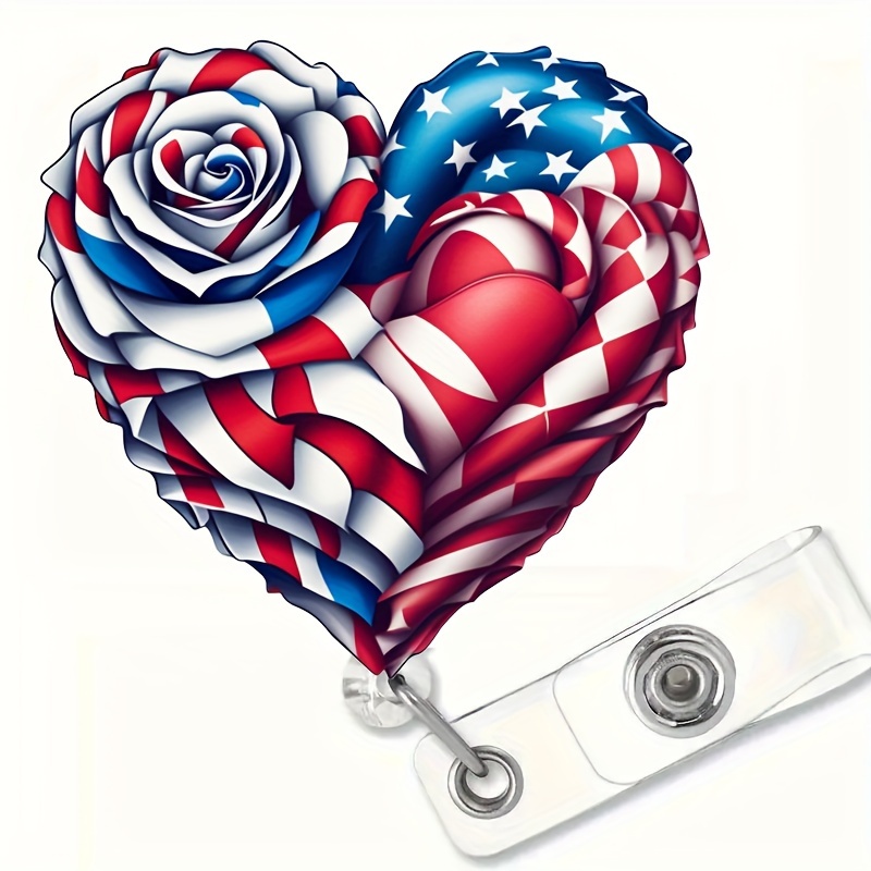 

Patriotic & Retractable Id - , - For Nurses, Doctors, -