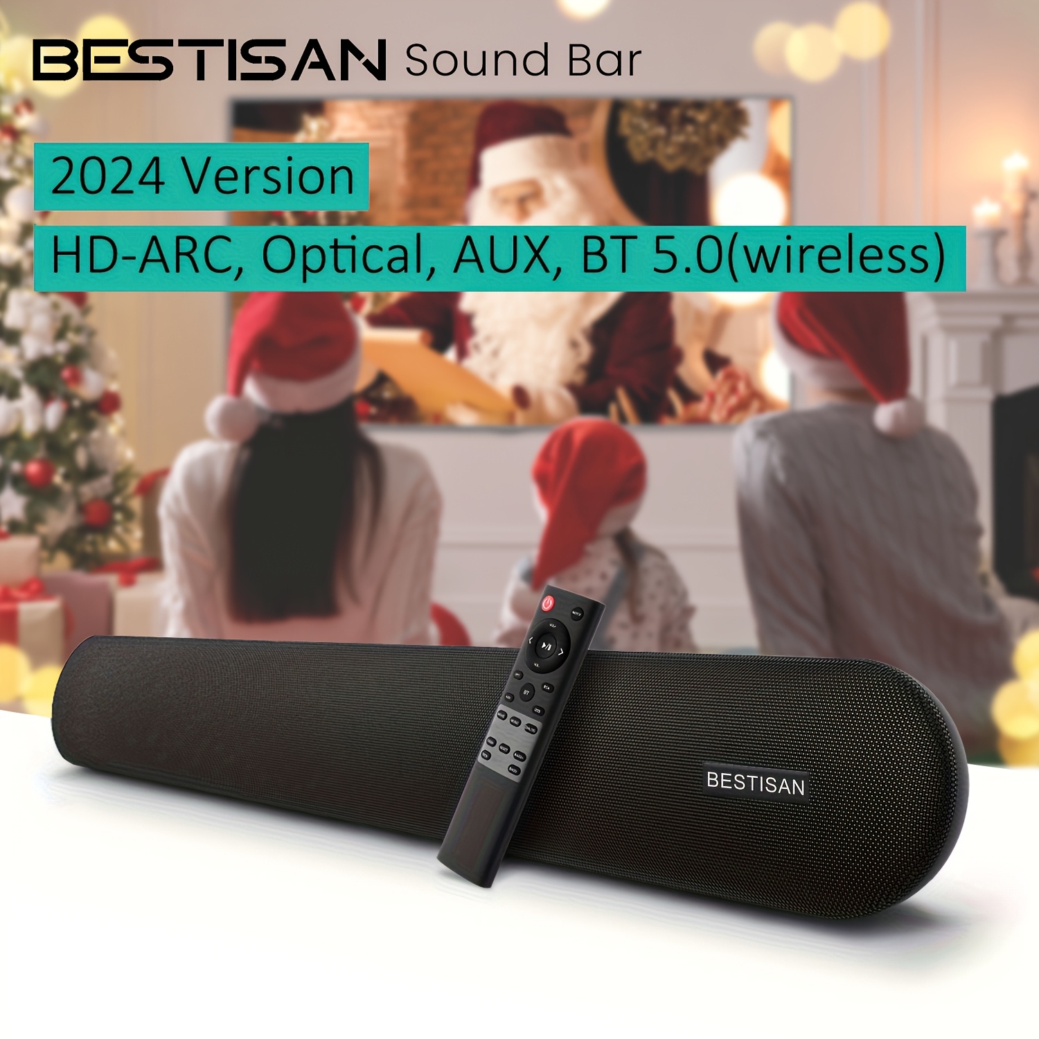 

Soundbar, Bestisan St08 80 Tv Home Theater Speaker With Hd-arc, Optical, Rca, Aux Port, Bt 5.0 (wireless), Movie/music/ Audio Mode, Bass Technology, Bass Adjustable, 2024 Version