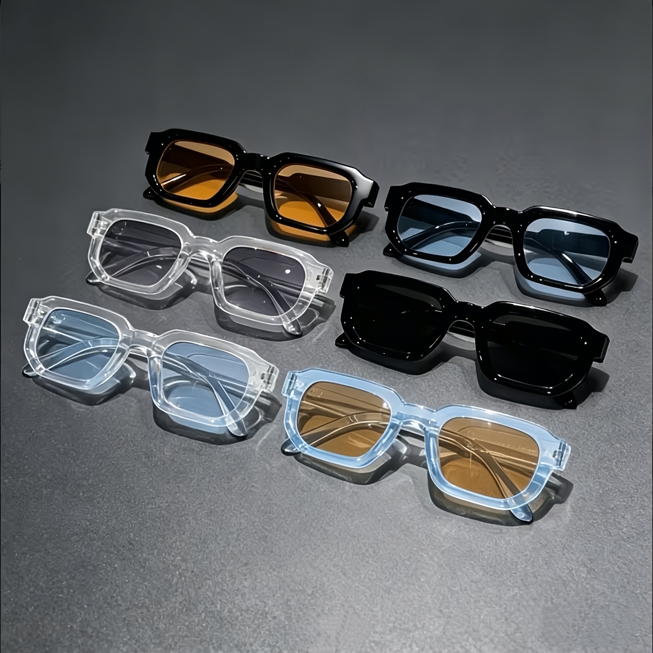 TEMU 6pcs/4pcs Fashion Small Frame, Unisex Trendy Shades, Suitable For, Driving, Holidays, Parties, Decorative Props, Gift Glasses - For Holiday