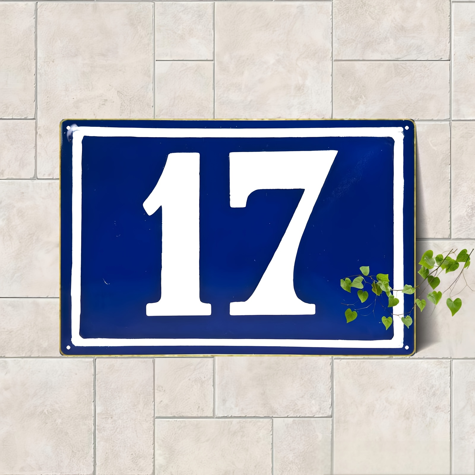 TEMU 2d Flat, 1pc Number Plate - Traditional Metal Address Sign In And , 8x12 Inches Durable Wall-mounted Sign Suitable For Homes, Shops, Offices,