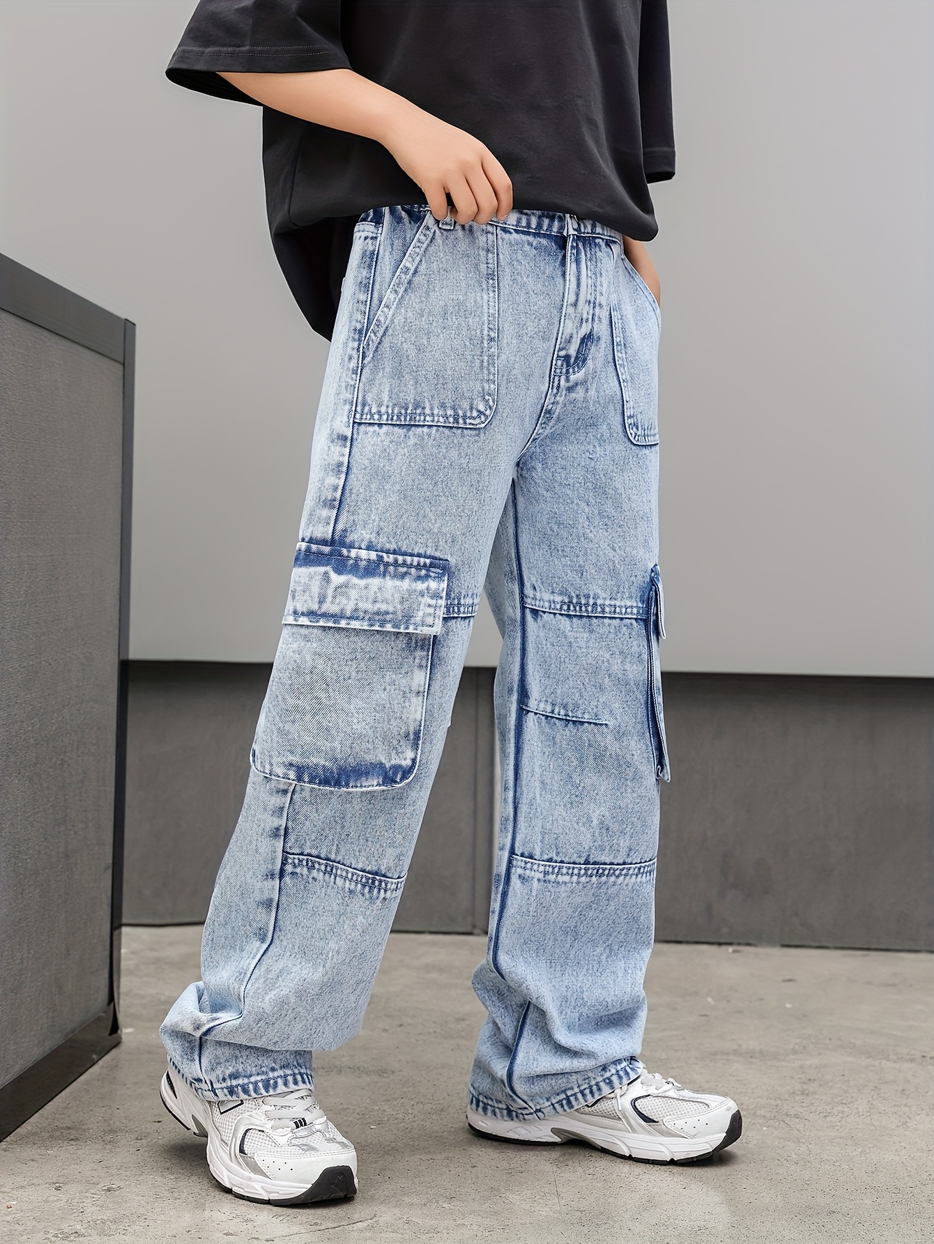 vaqueros moda juvenil múltiples bolsillos Temu Peru